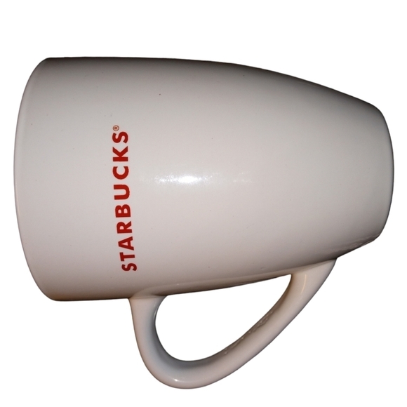Starbucks Oversized Classic White with Red Lettering 5 1/2" Coffee Mug - Picture 2 of 8